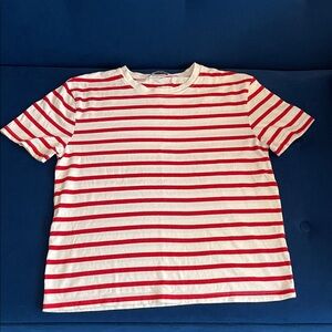Zara Red and White Striped tee shirt
